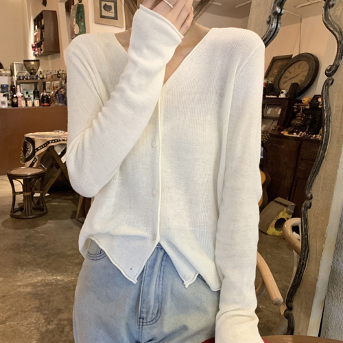 CC696  브이넥 긴팔 가디건